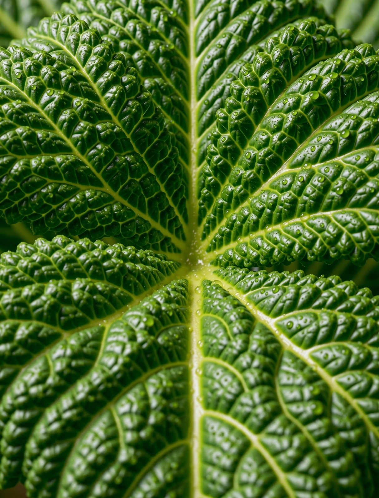 Detailaufnahme von frischem Grünkohl